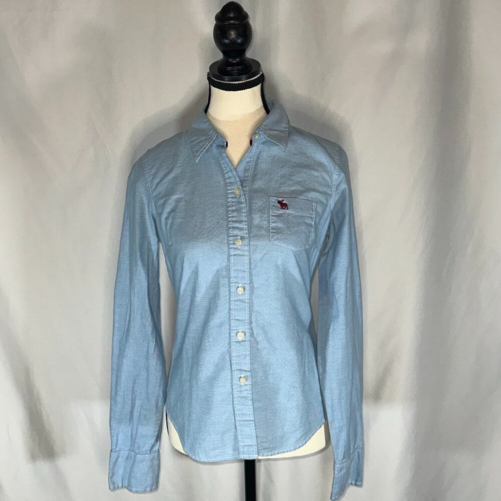 Abercrombie and Fitch - Chambray Button Up Top Women's Size Med Y2K Denim